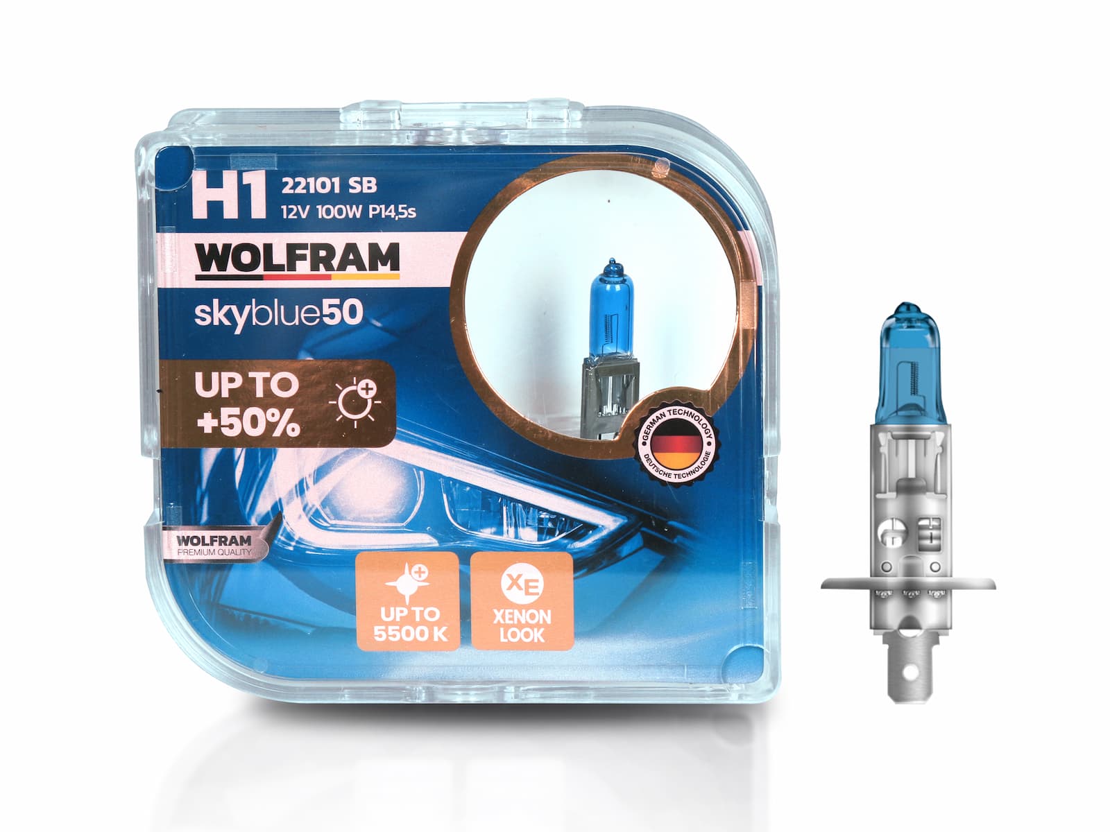 Wolfram H1 Ampul Sky Blue Beyaz Işık 12V 100W