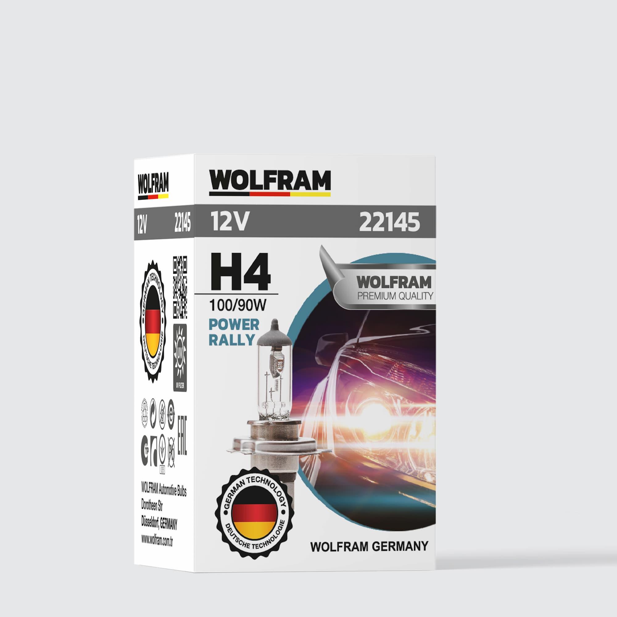 Wolfram H4 Ampul Standart Işık Tırnaklı P43T 12V 100/90W