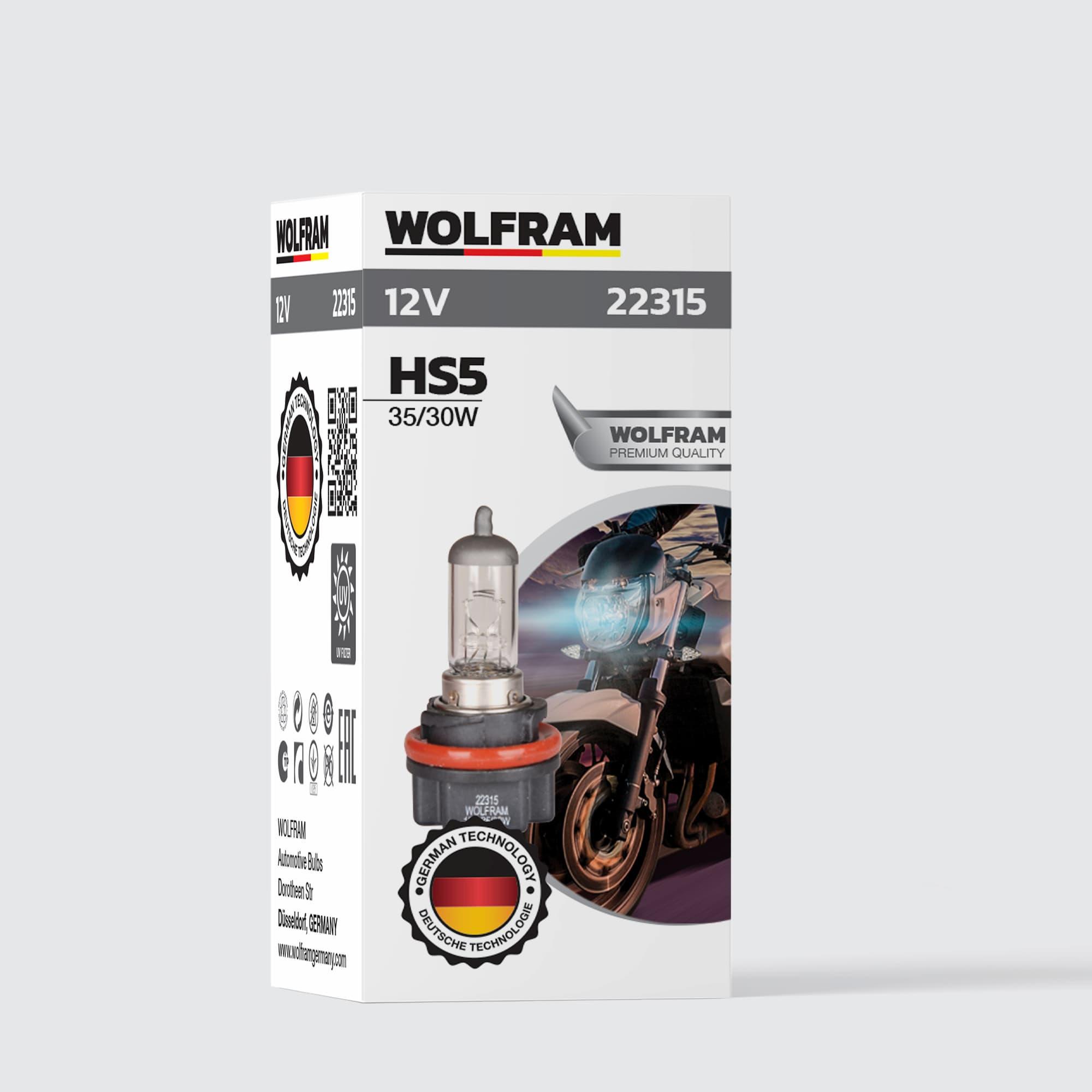 Wolfram HS5 Ampul Standart Işık Motosiklet 12V 35/30W