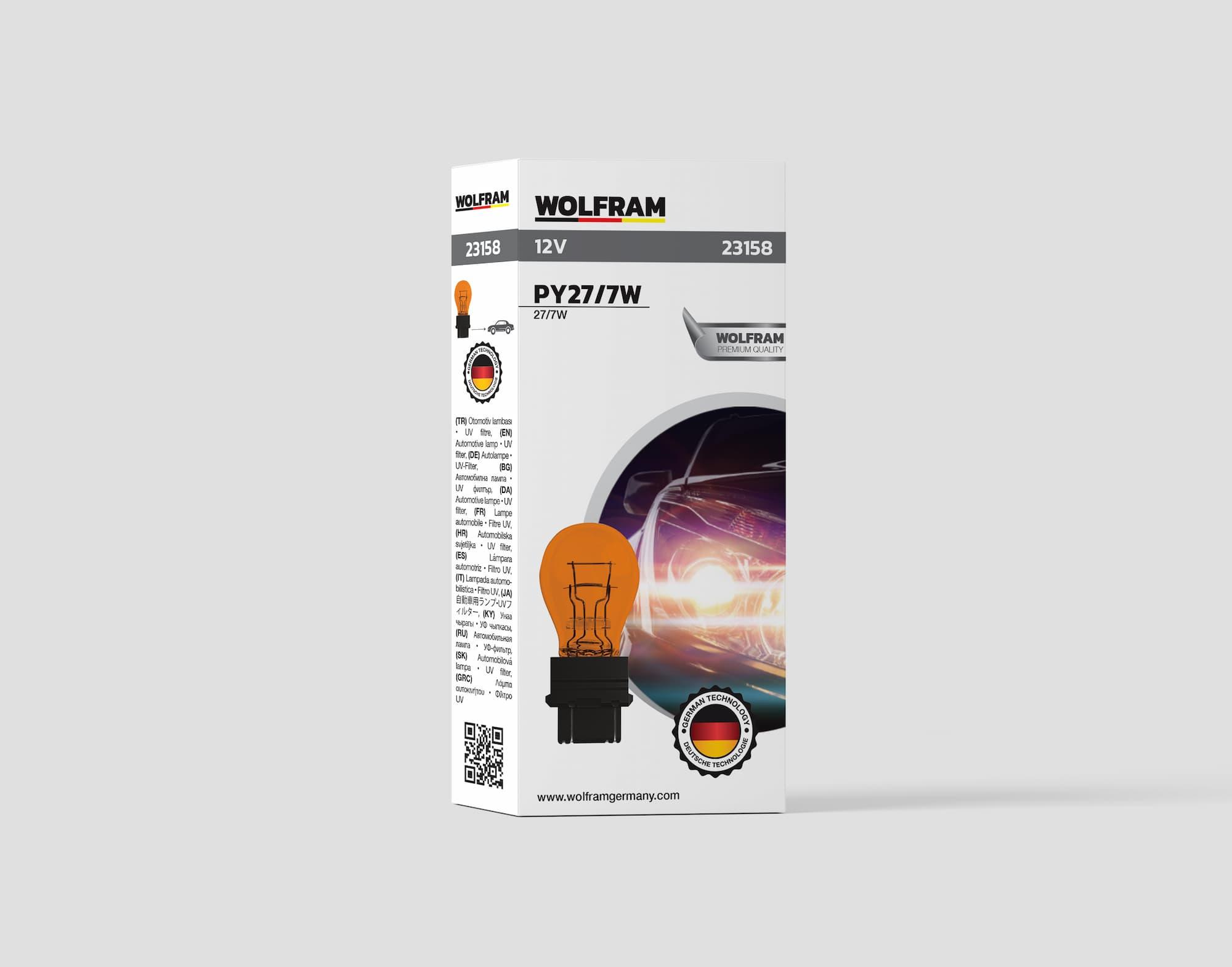 Wolfram Plastik Duylu U.S.A Tip Sarı Ampul 12V 27/7W