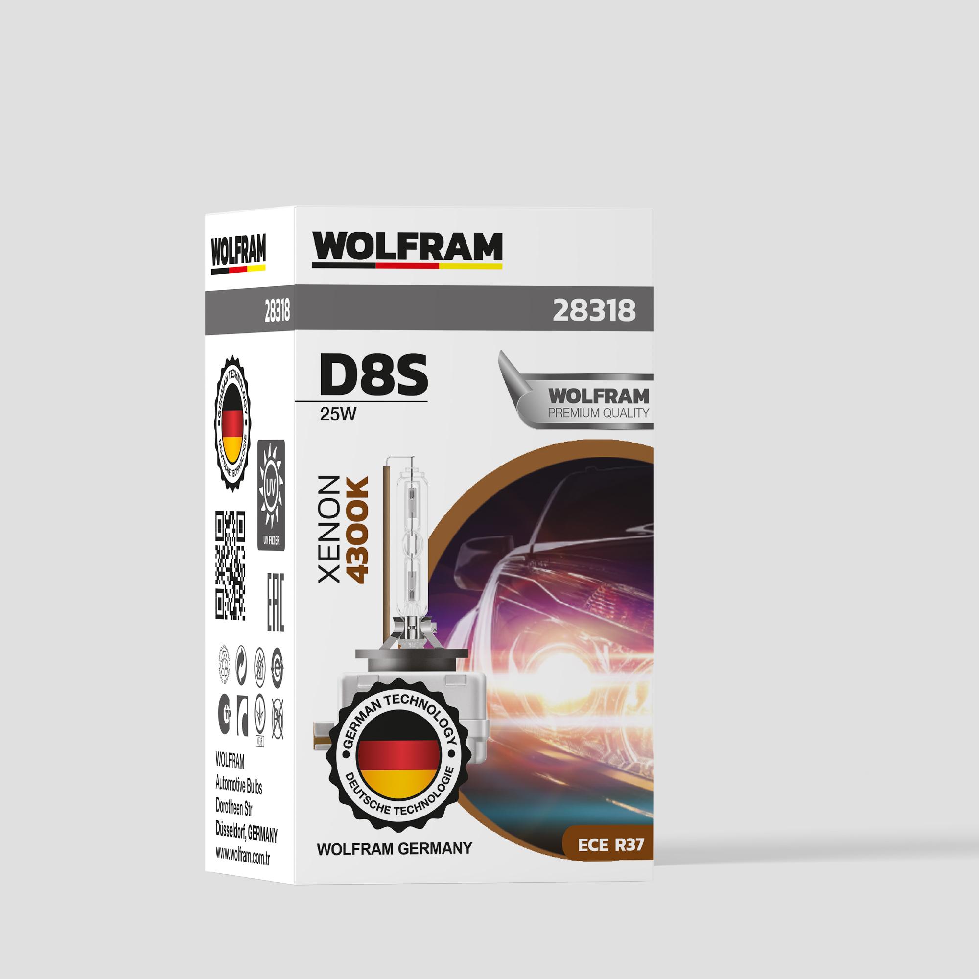 Wolfram D8S Xenon Ampul Standart Işık 12V 25W