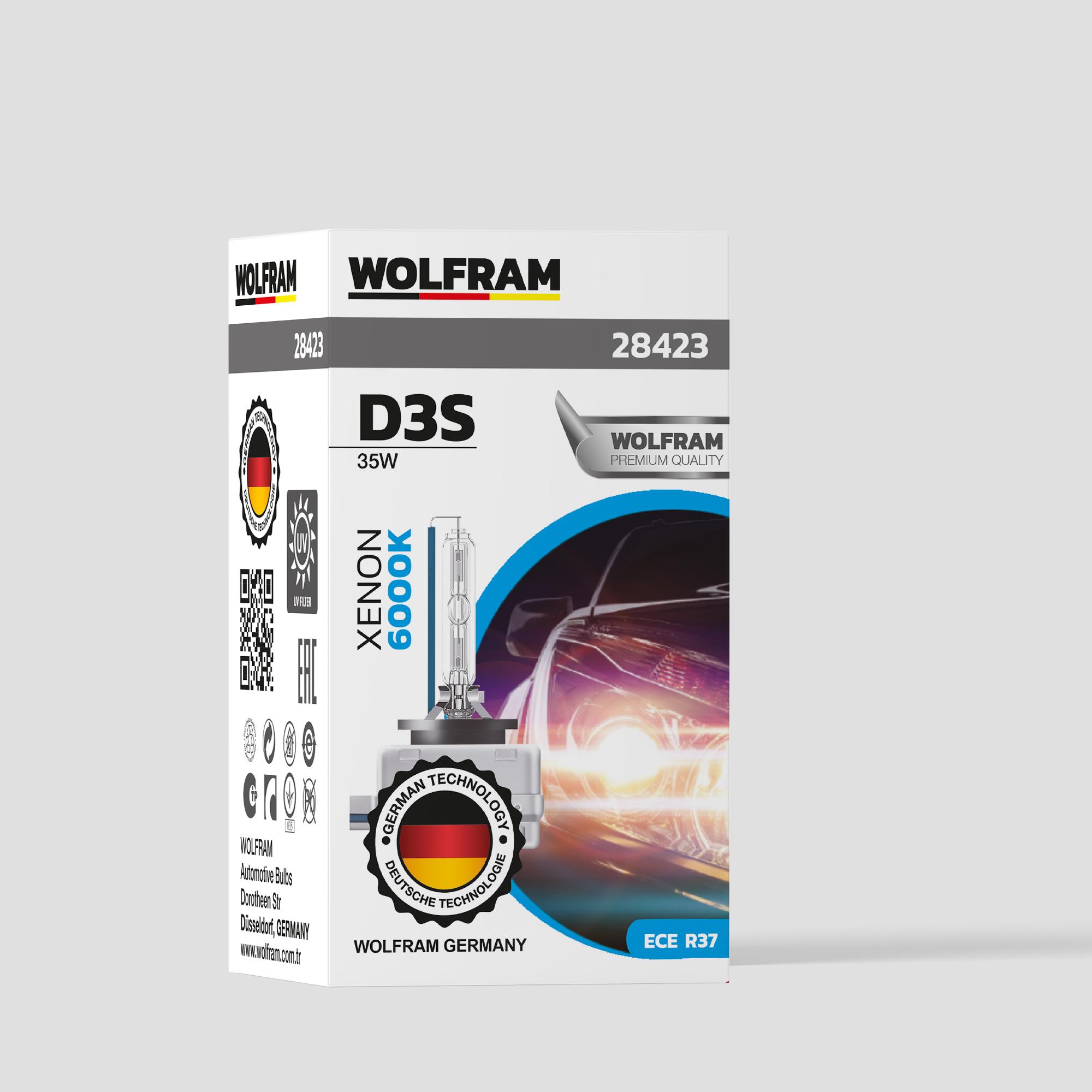 Wolfram D3S Xenon Ampul 6000K Beyaz Işık 12V 35W