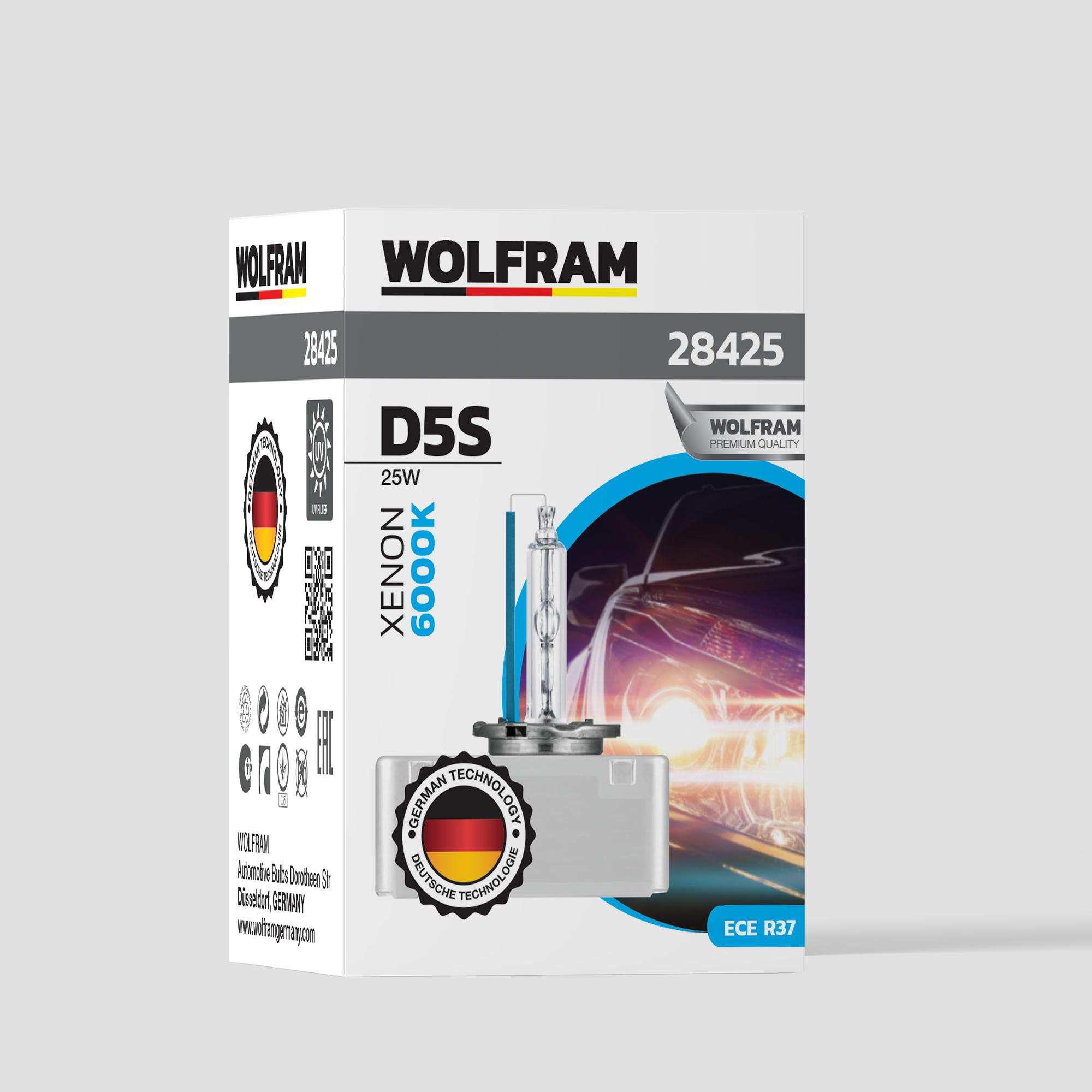 Wolfram D5S Xenon Ampul Beyaz Işık 12V 25W