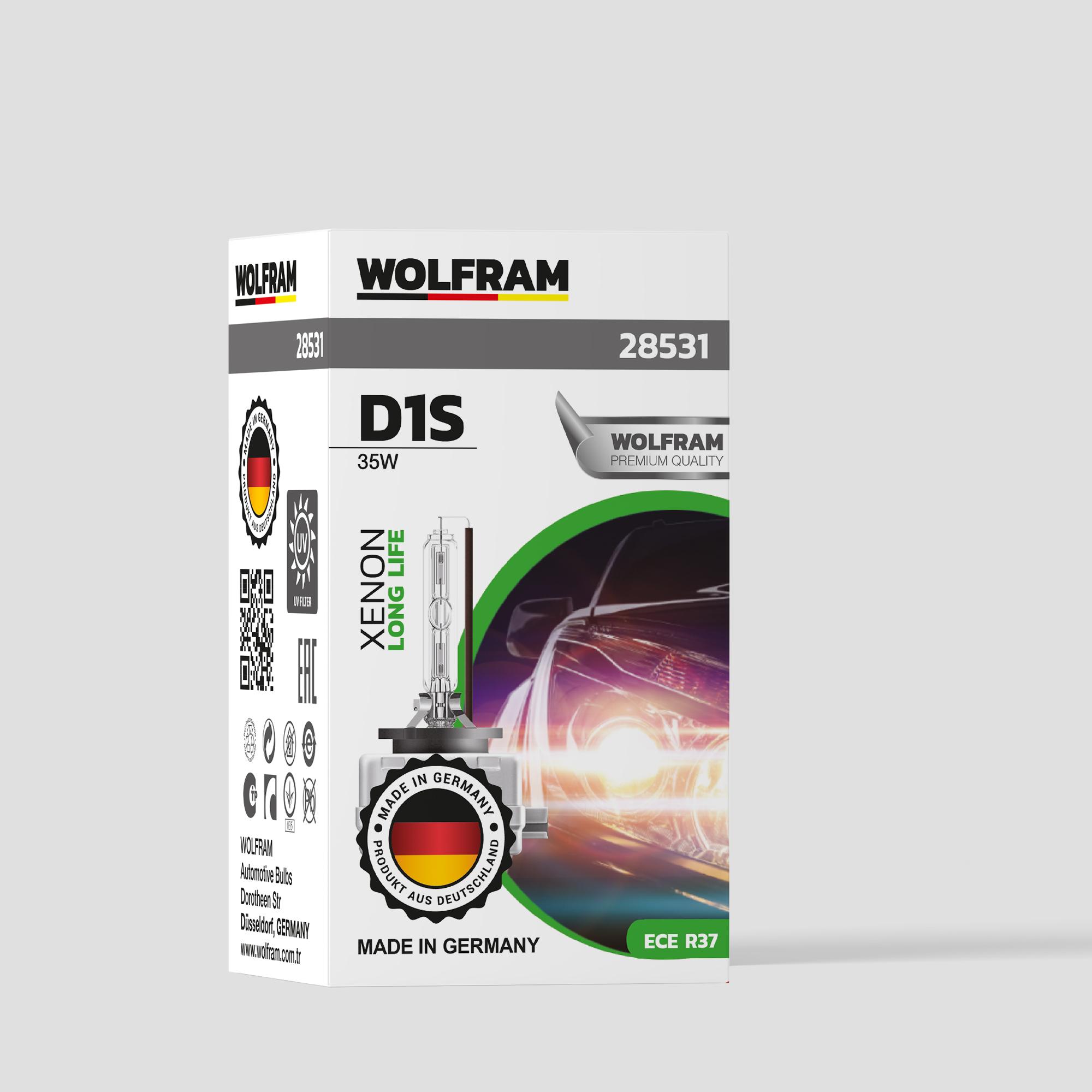Wolfram D1S Xenon Ampul Standart Işık Uzun Ömür 12V 35W