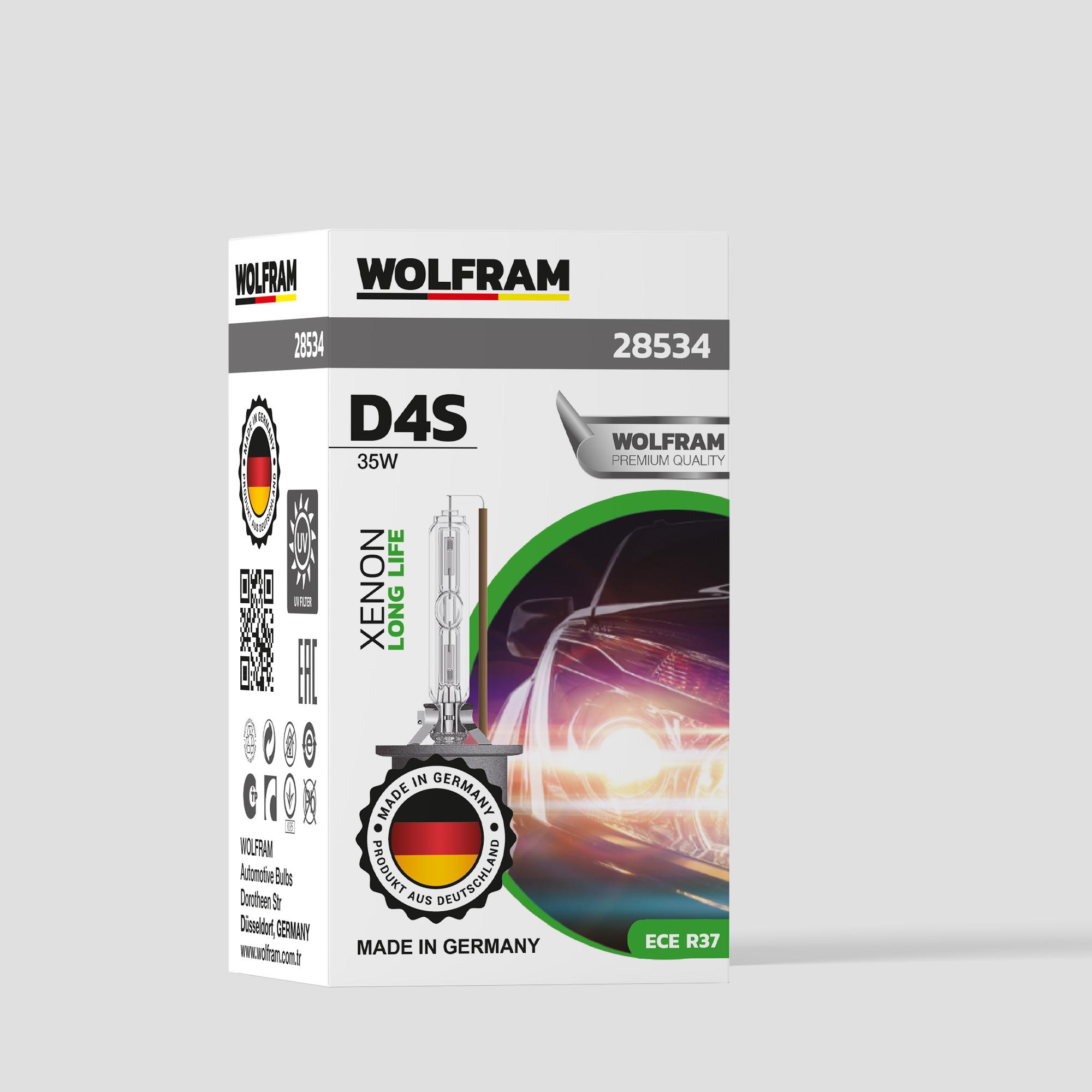 Wolfram D4S Xenon Ampul Standart Işık Uzun Ömür 12V 35W