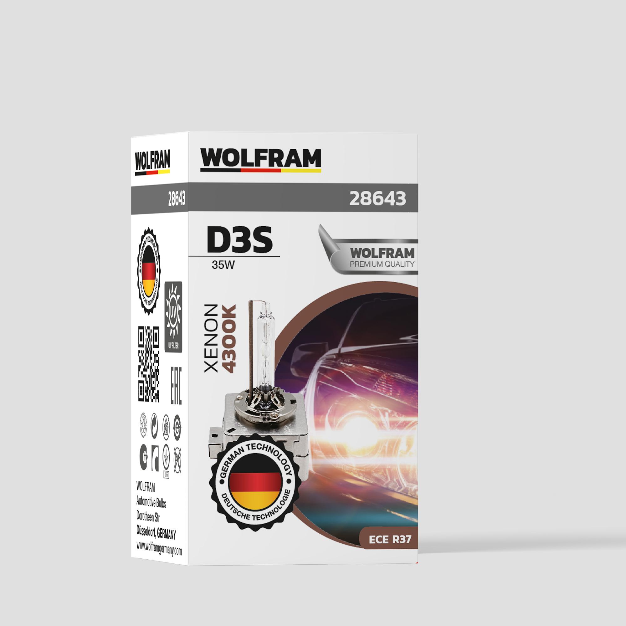 Wolfram D3S Xenon Ampul Standart Işık Ultraviolet 12V 35W