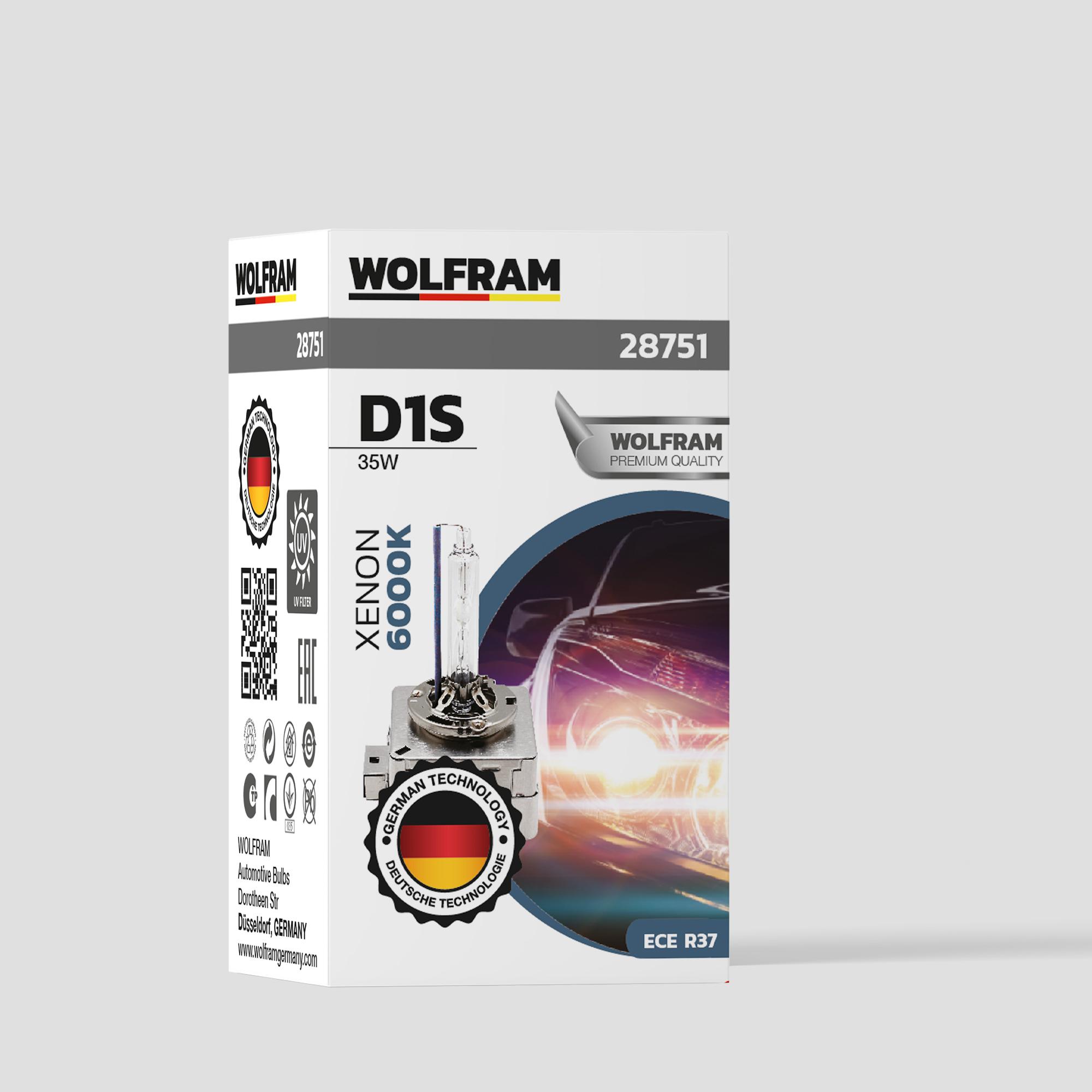 Wolfram D1S Xenon Ampul Beyaz Işık Ultraviolet 12V 35W