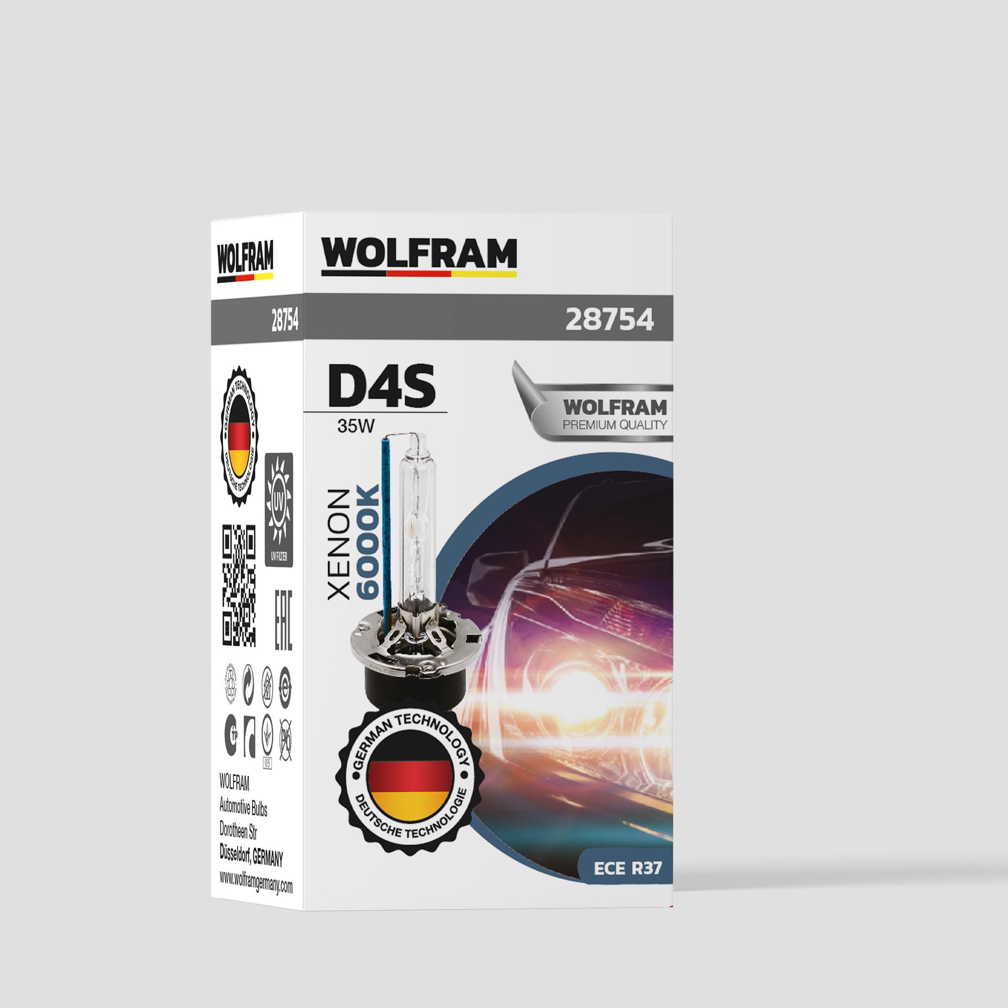 Wolfram D4S Xenon Ampul Beyaz Işık Ultraviolet 12V 35W