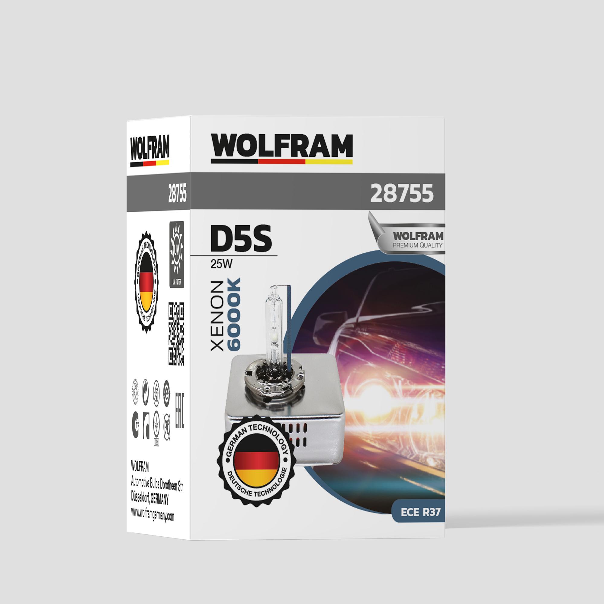 Wolfram D5S Xenon Ampul Beyaz Işık Ultraviolet 12V 25W