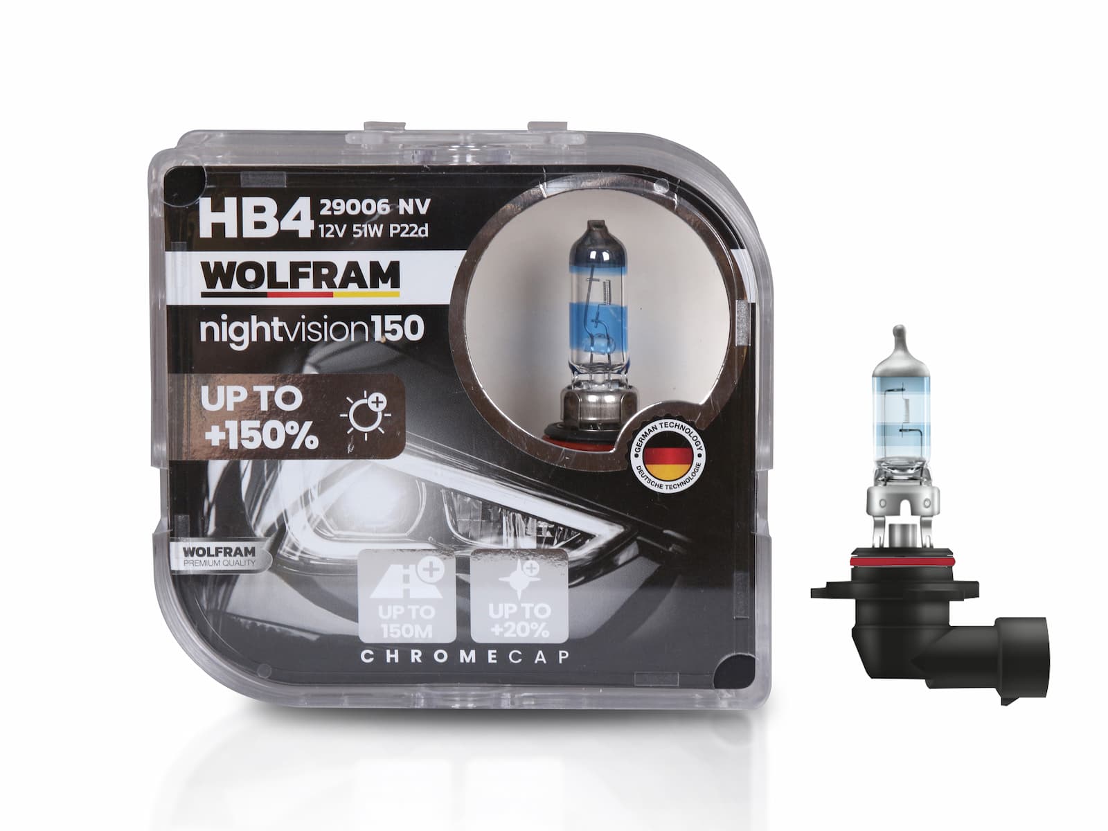 Wolfram HB4 Ampul NV +%150 Fazla Işık ve %20 Beyaz Işık 12V 51W