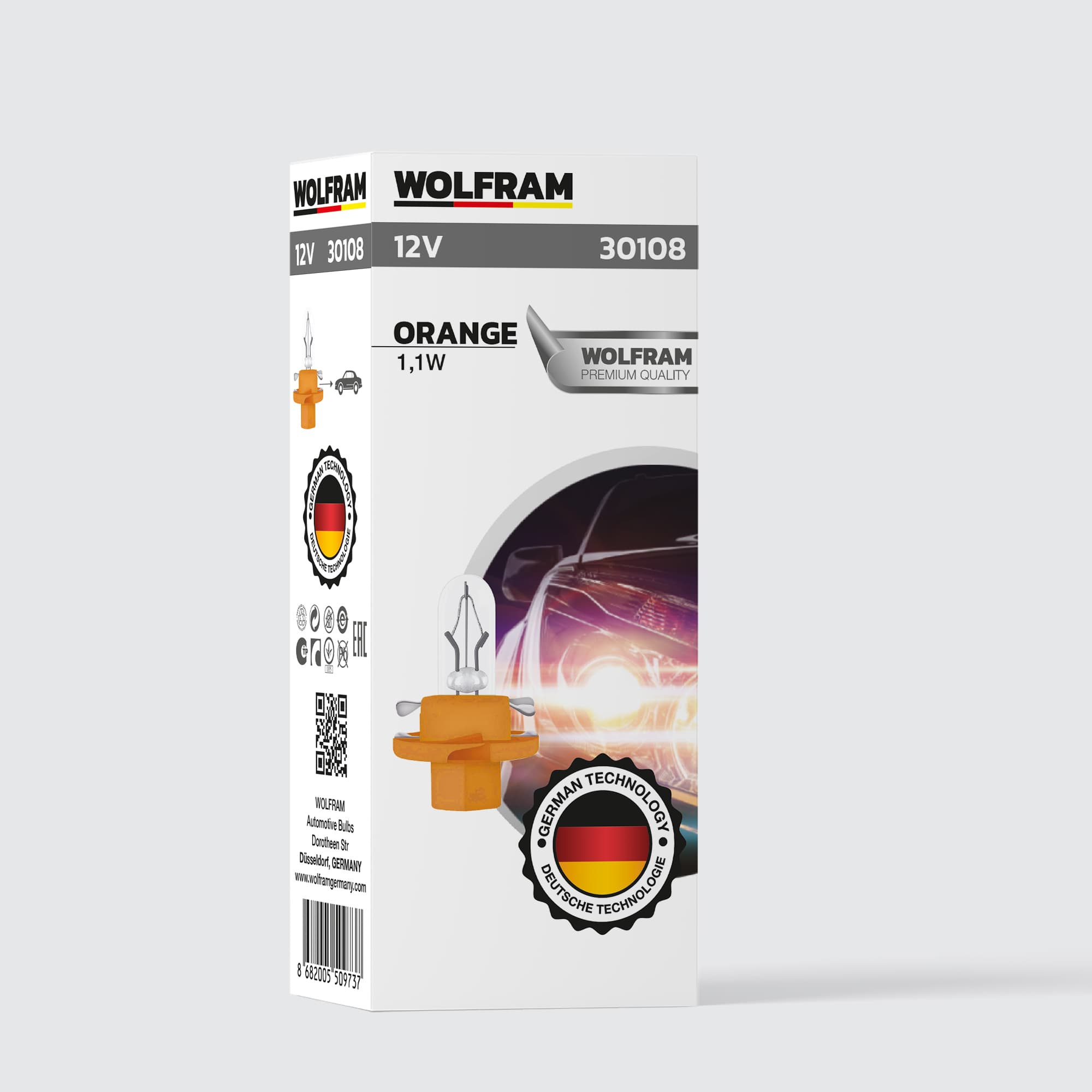 Wolfram MFX Duylu Gösterge Ampulü Orange 12V 1,1W