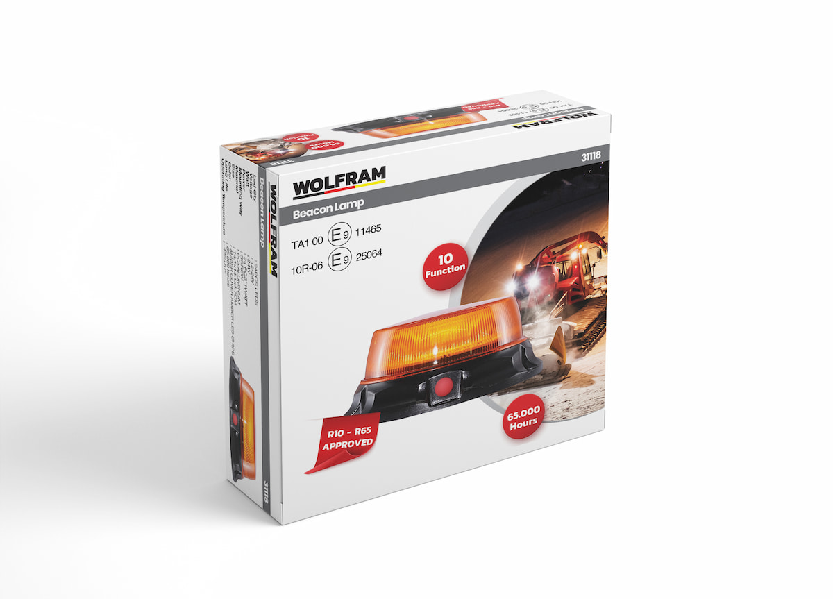 Wolfram Led Tepe Döner İkaz Lambası Cıvata + Vantuz ve Mıknatıs Bağlantılı 10 Fonksiyon E9-Belgeli