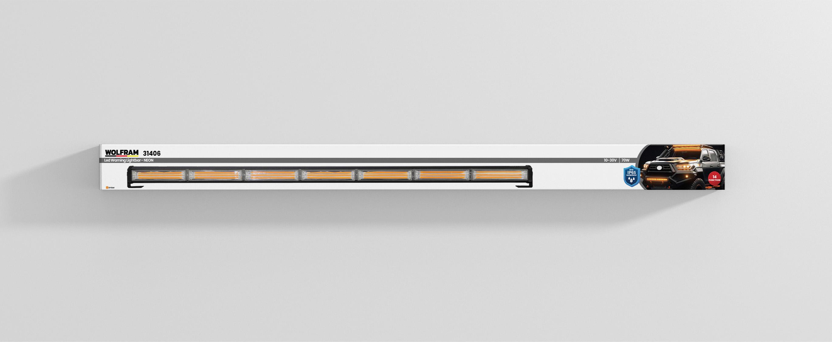 Wolfram Led İkaz Lambası NEON 14 Fonksiyon 106 cm 10/30V E-Belgeli 70W