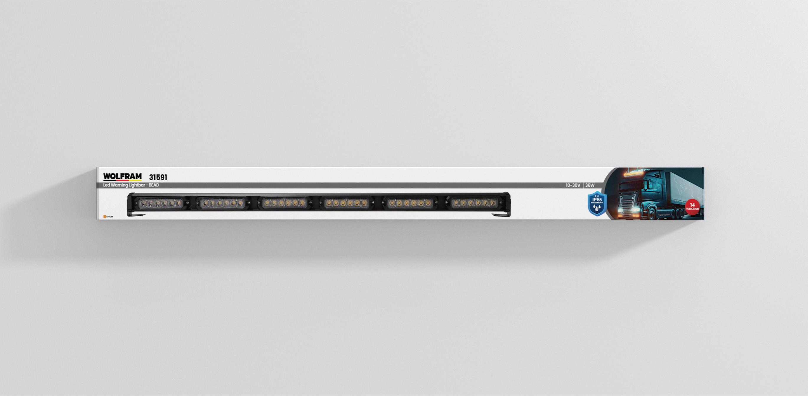 Wolfram Led İkaz Lambası Yuvarlak Modül 14 Fonksiyon 91 cm 10/30V E-Belgeli 36W