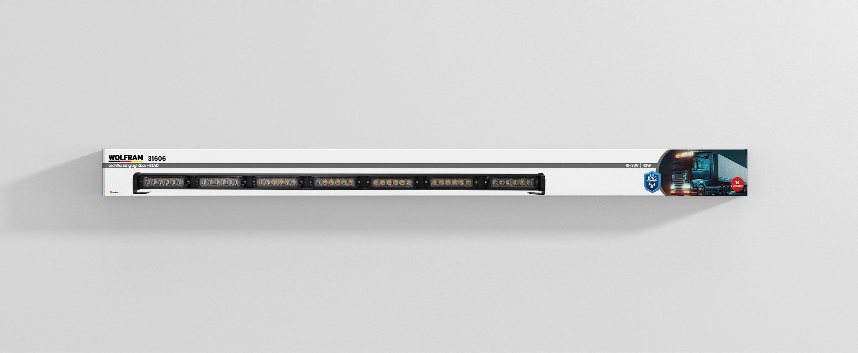 Wolfram Led İkaz Lambası Yuvarlak Modül 14 Fonksiyon 106 cm 10/30V E-Belgeli 42W