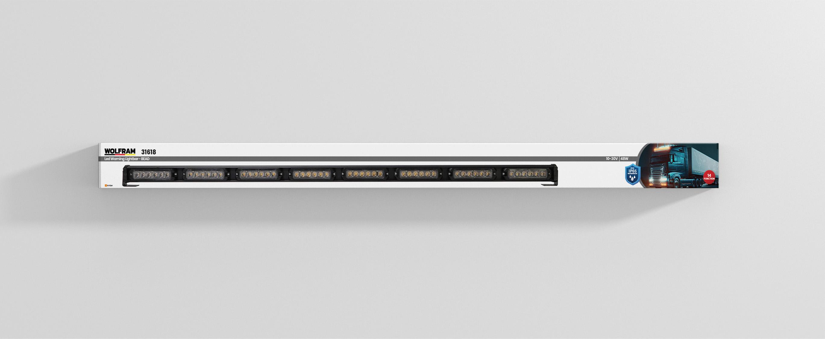 Wolfram Led İkaz Lambası Yuvarlak Modül 14 Fonksiyon 118 cm 10/30V E-Belgeli 48W
