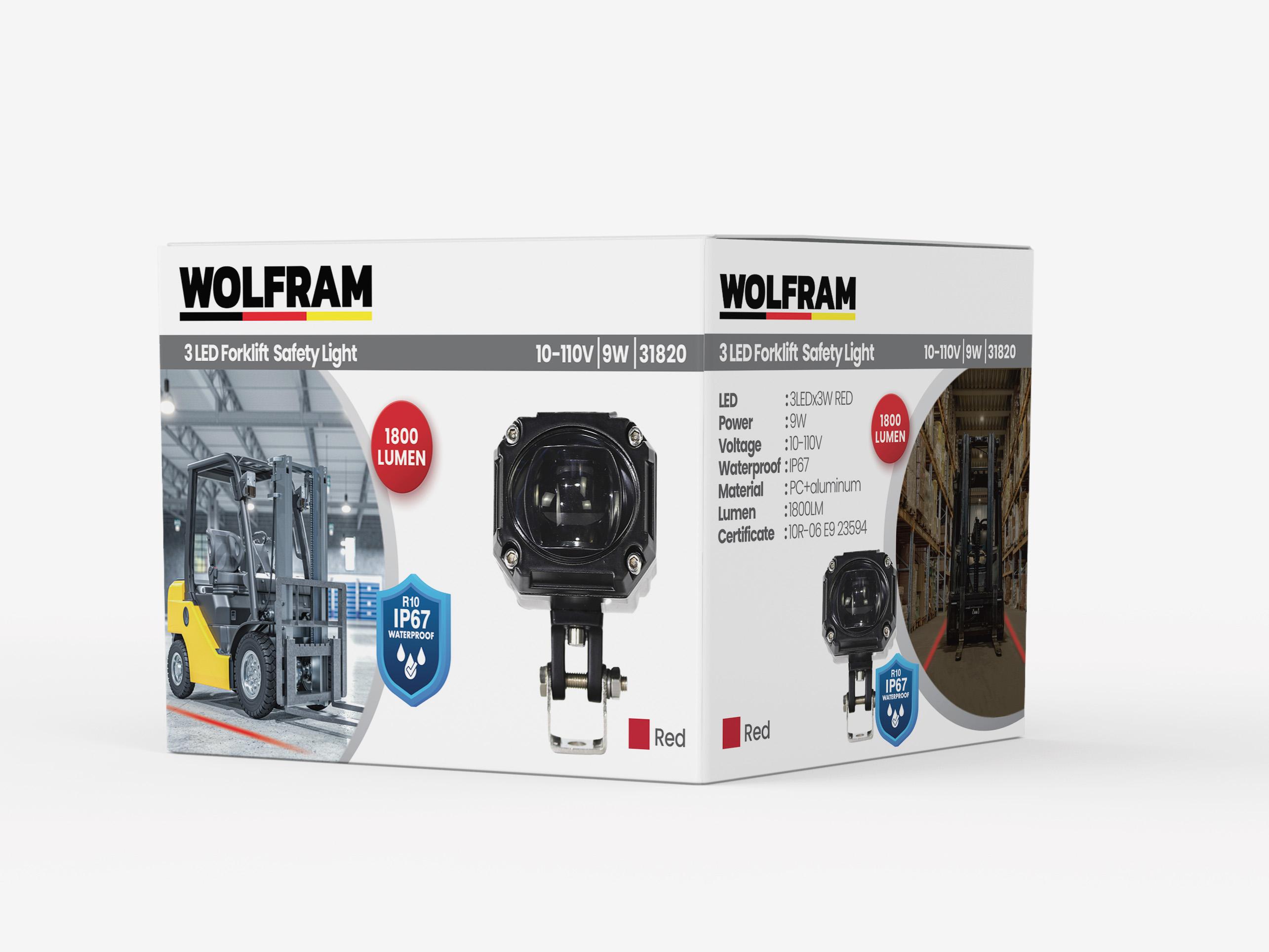 Wolfram Forklift Kırmızı Çizgi Işık Veren Güvenlik Lambası 10/110V E-Belgeli 9W