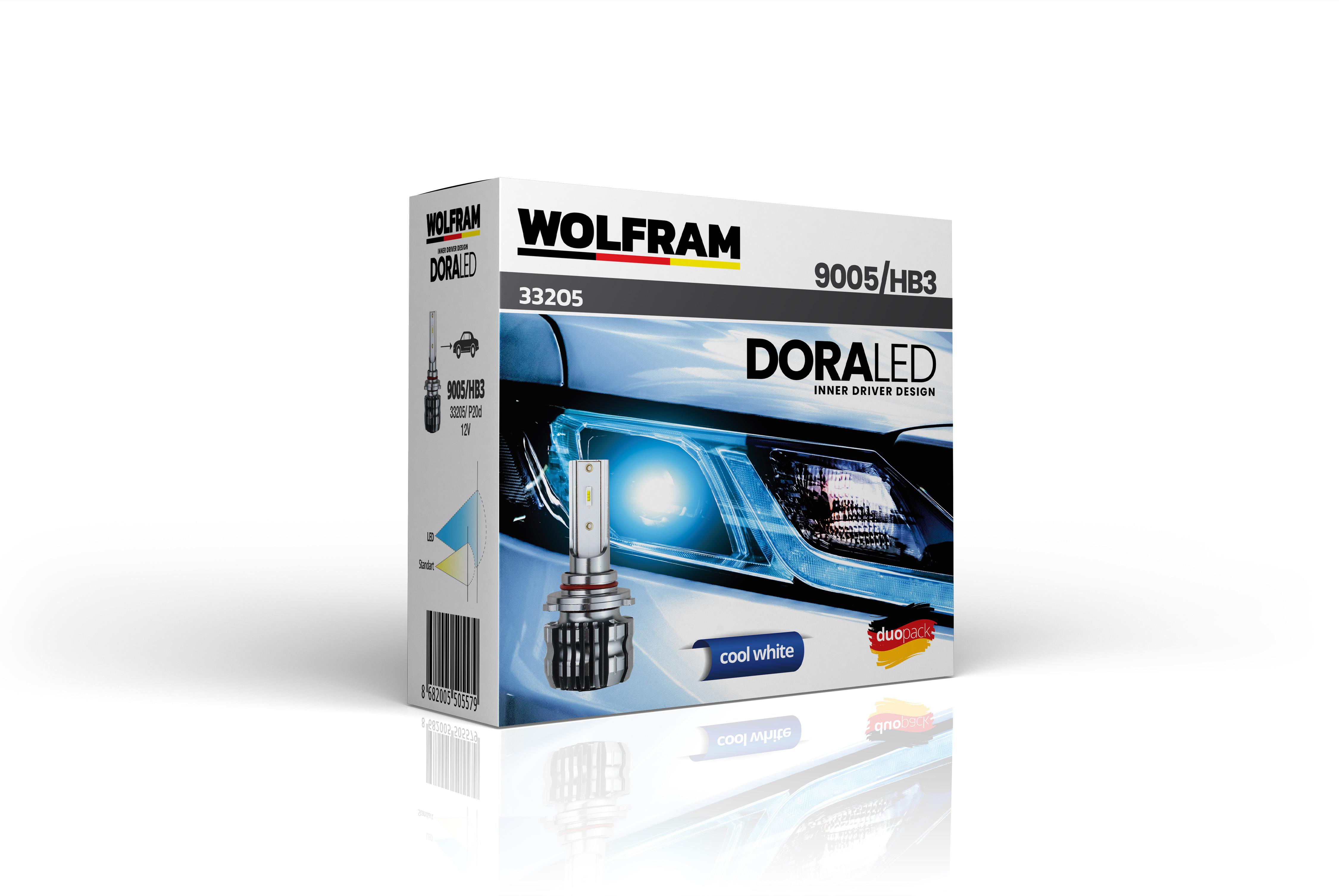 Wolfram 9005 HB3 Led Xenon Ampul Fansız 6500K Dora Serisi 12V 19W