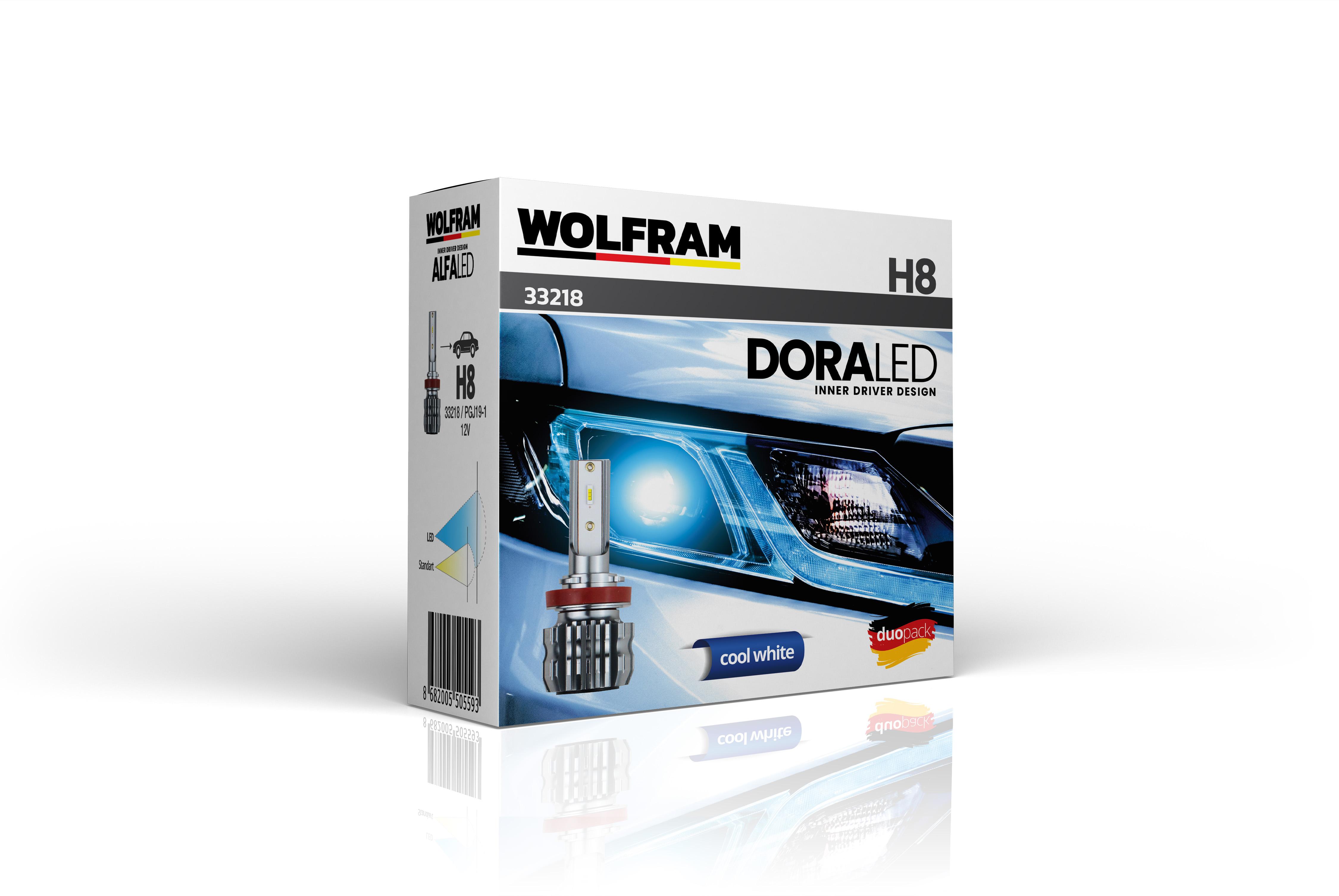 Wolfram H8 Led Xenon Ampul Fansız 6500K Dora Serisi 12V 19W