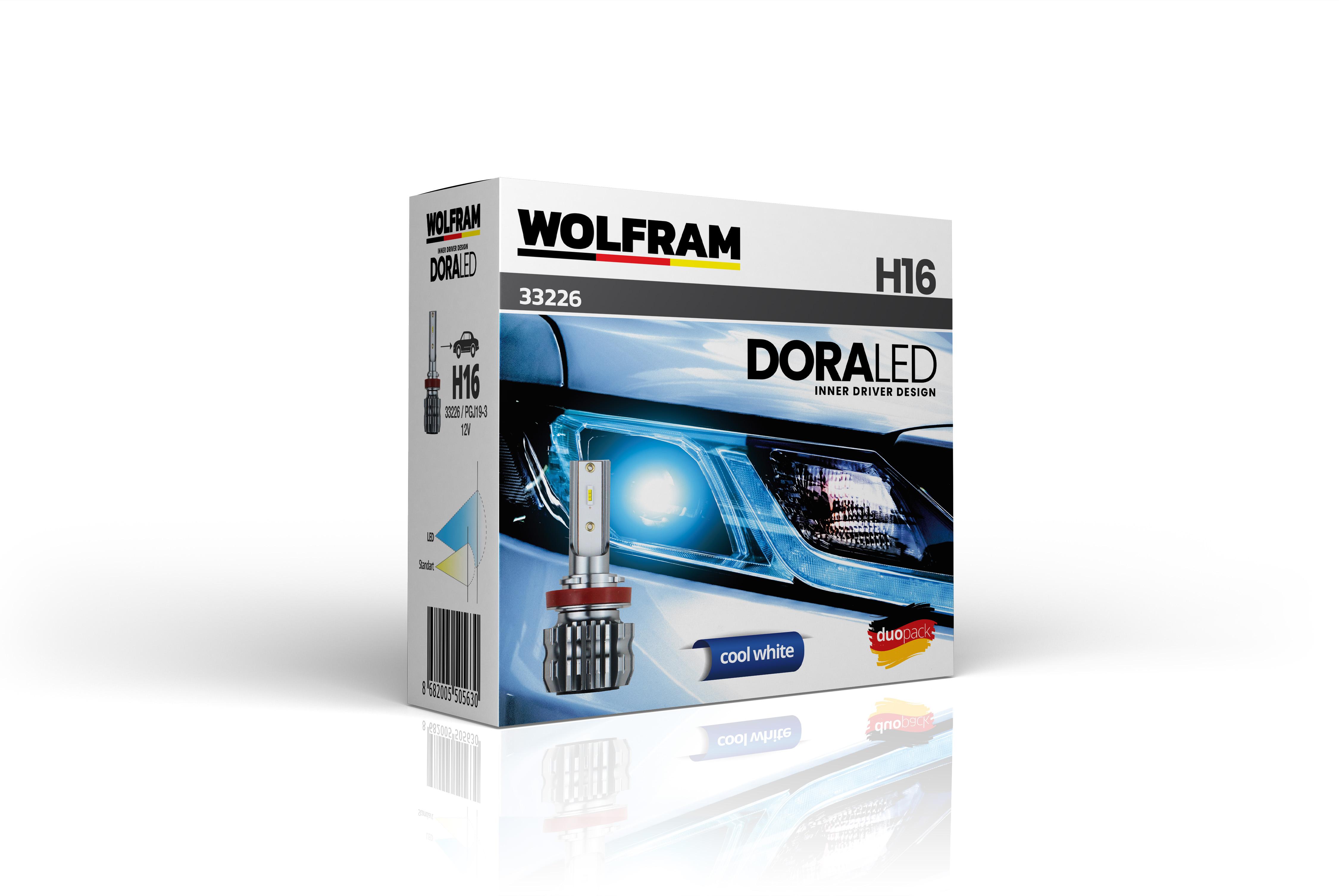 Wolfram H16 Led Xenon Ampul Fansız 6500K Dora Serisi 12V 19W