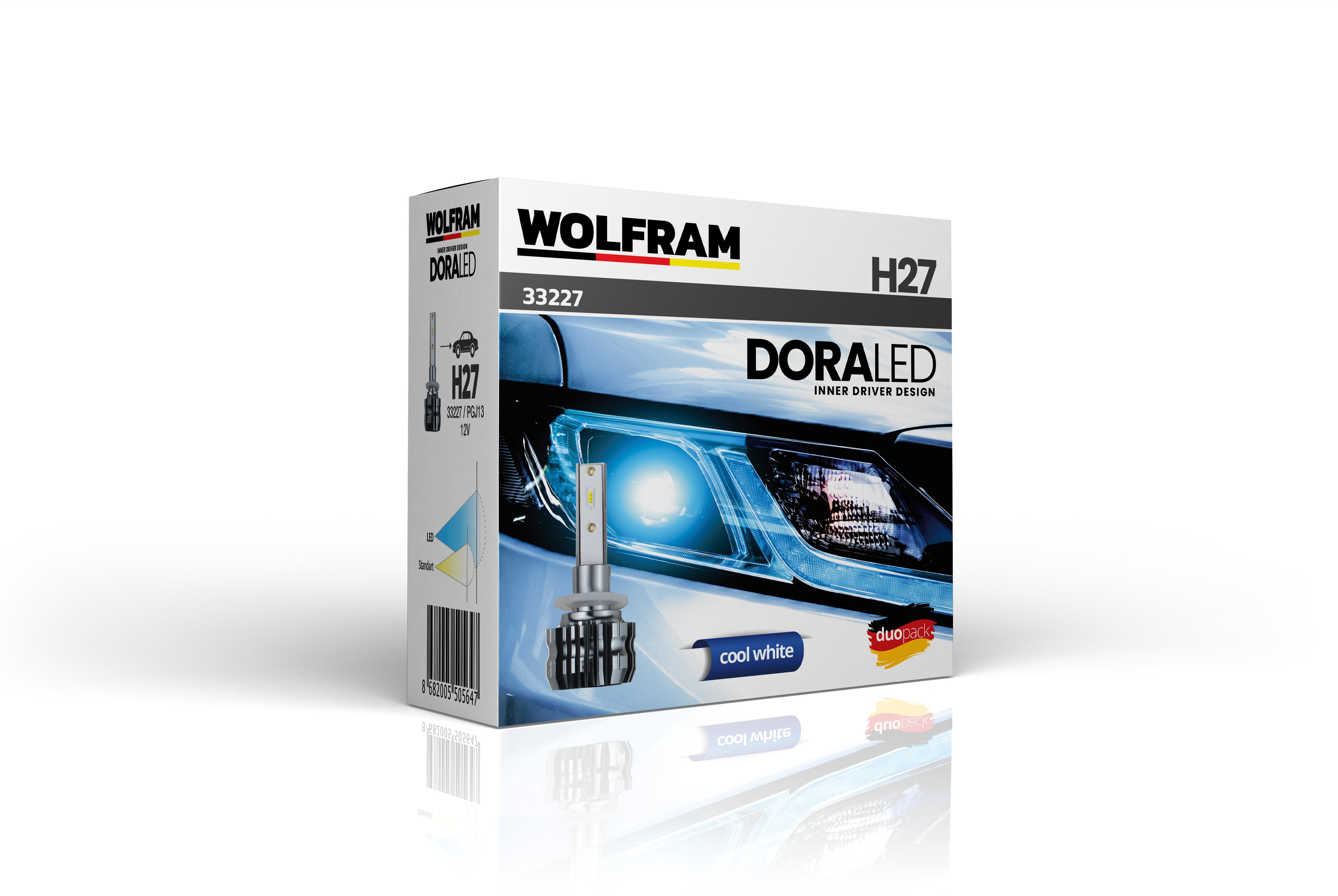 Wolfram H27 Led Xenon Ampul Fansız 6500K Dora Serisi 12V 19W