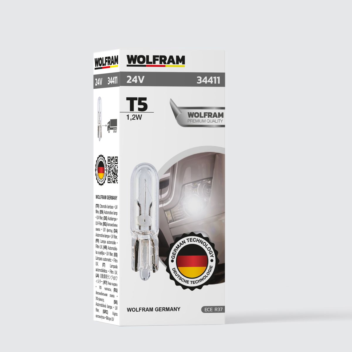 Wolfram T5 Ampul T5 Küçük Dipsiz 24V 1,2W