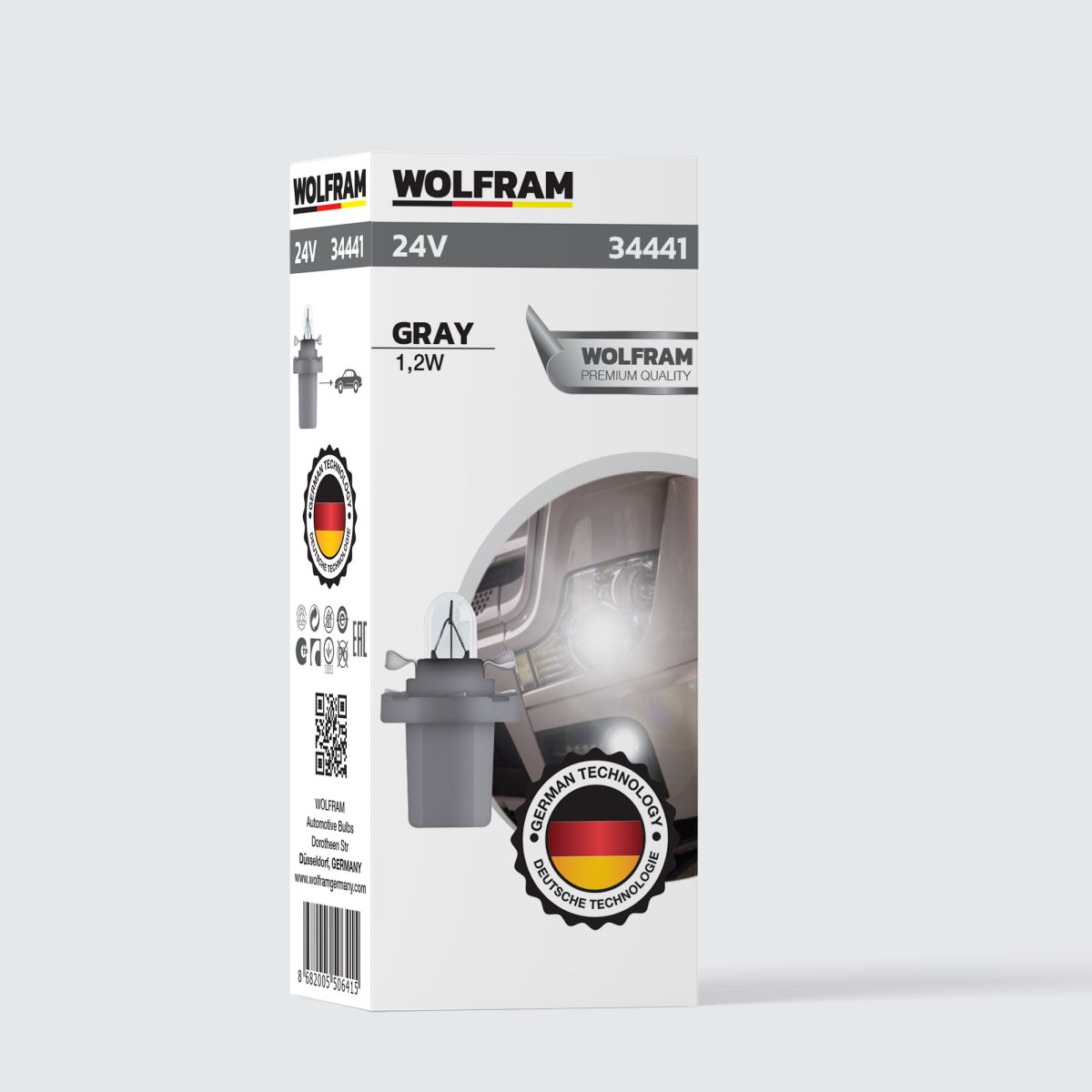 Wolfram MF Duylu Gösterge Ampulleri Gri 24V 1,2W