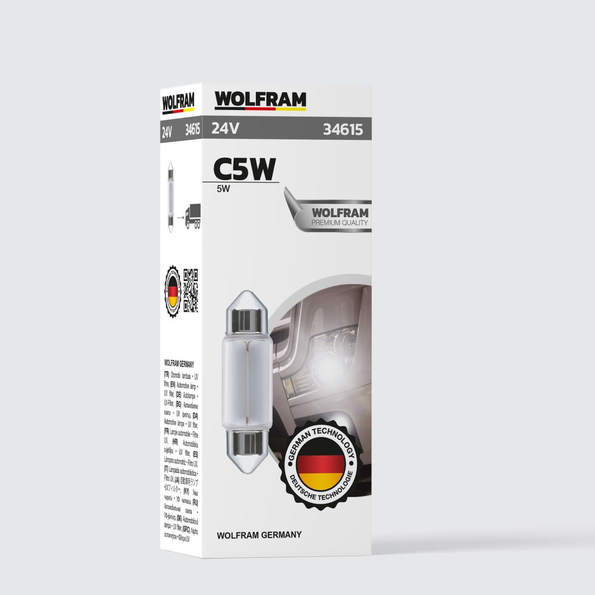 Wolfram C5W Ampul Sofit Orta Boy 36 mm 24V 5W