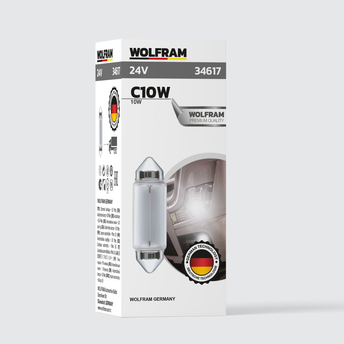 Wolfram CW10 Ampul Sofit Uzun Boy 41 mm 24V 10W