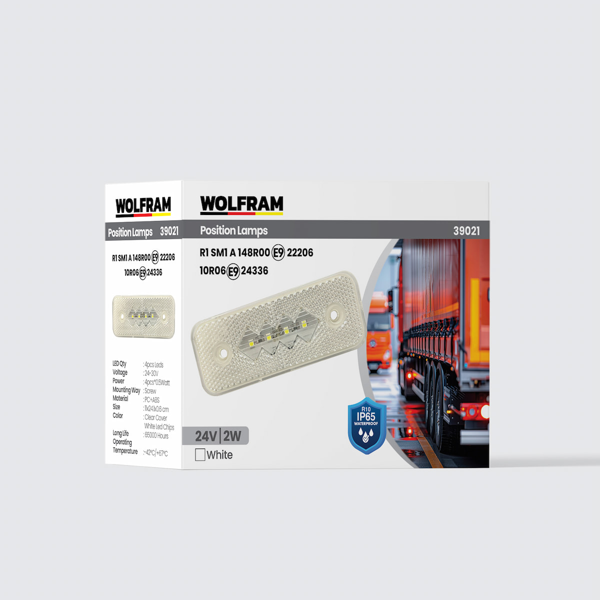 Wolfram Side Marker Yan Pozisyon Lambası Beyaz Renk Led 24V 2W E9-R10 Belgeli