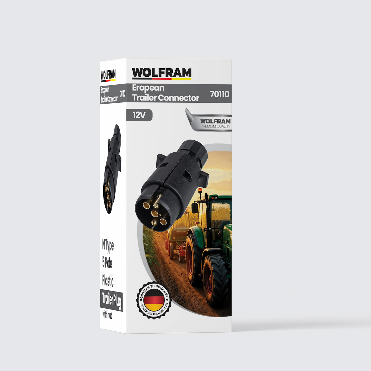 Wolfram 5'li N Tip Plastik Römork Fişi Erkek
