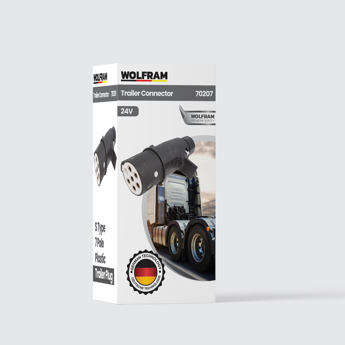 Wolfram 7'li S Tip Plastik Tır Dorse Fişi Siyah Erkek