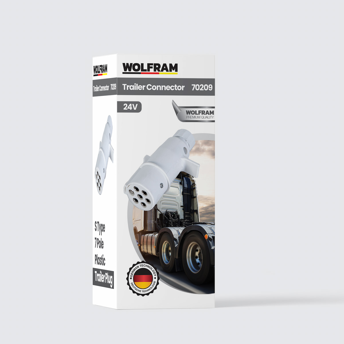 Wolfram 7'li S Tip Plastik Tır Dorse Fişi Beyaz Erkek