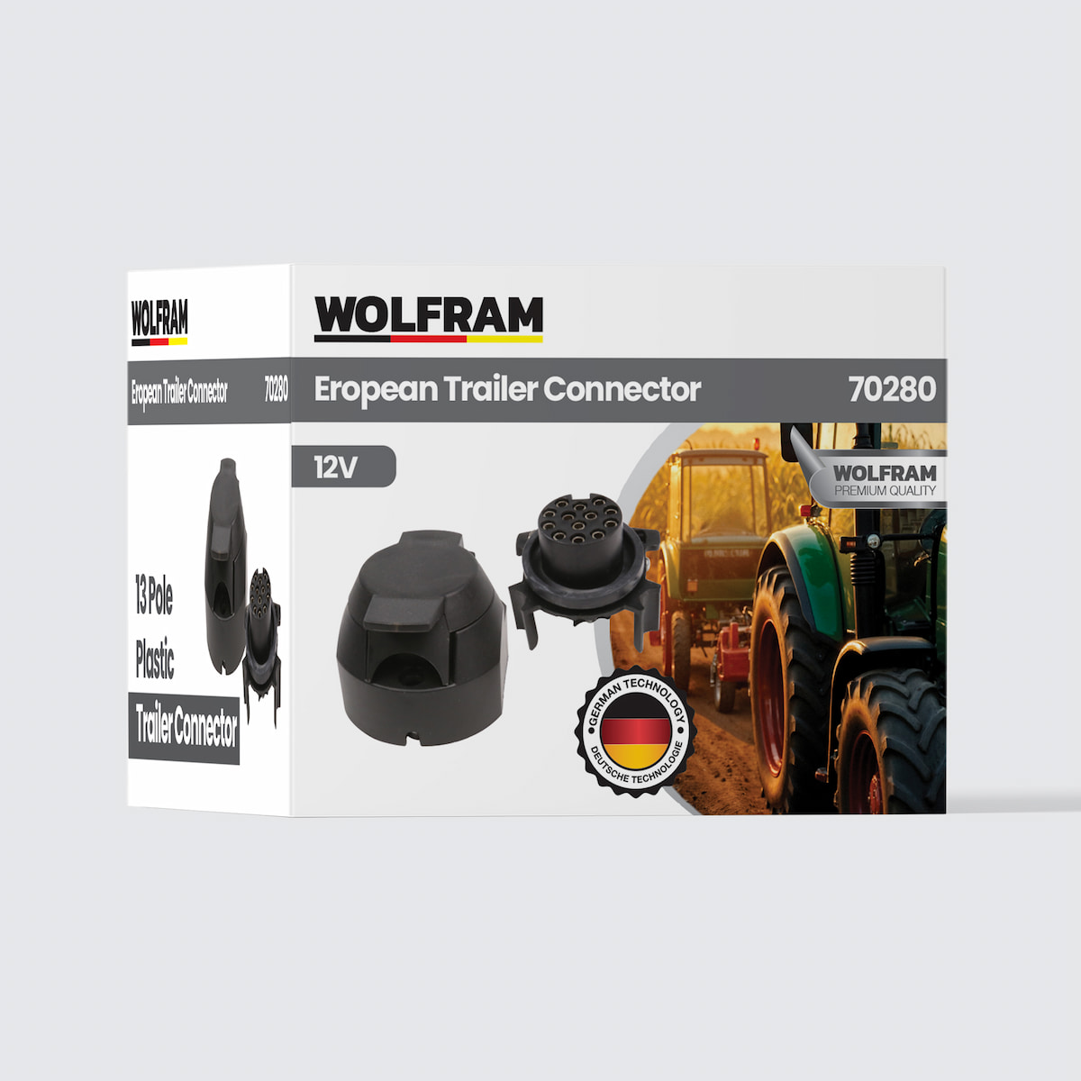 Wolfram 13'lü Avrupa Tip Plastik Römork Fişi Dişi
