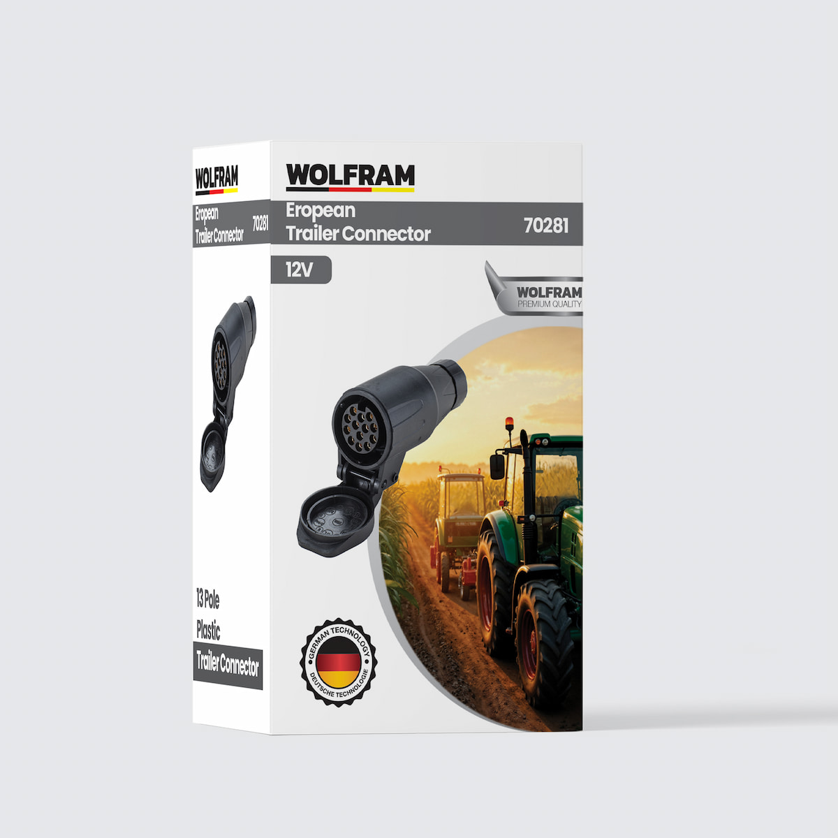 Wolfram 13'lü Avrupa Tip Plastik Römork Fişi Erkek