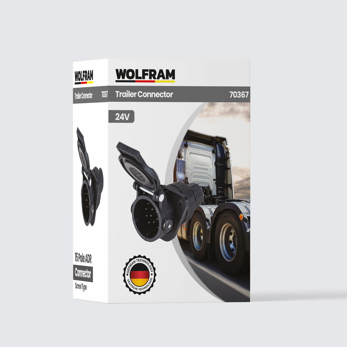 Wolfram 13'lü Avrupa Tip Plastik Uzun Somun Römork Fişi Dişi
