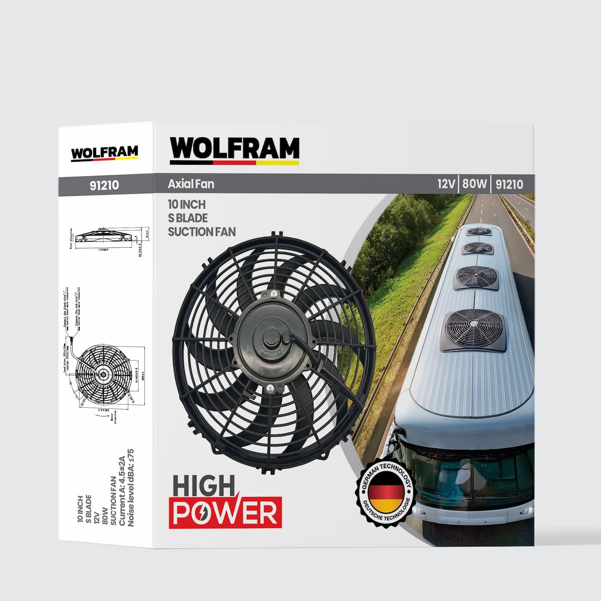 Wolfram Axial Fan 10 Inch S Kanat 12V