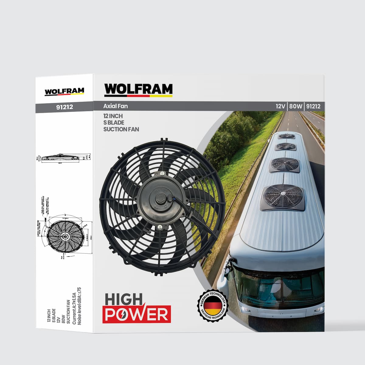 Wolfram Axial Fan 12 Inch S Kanat 12V