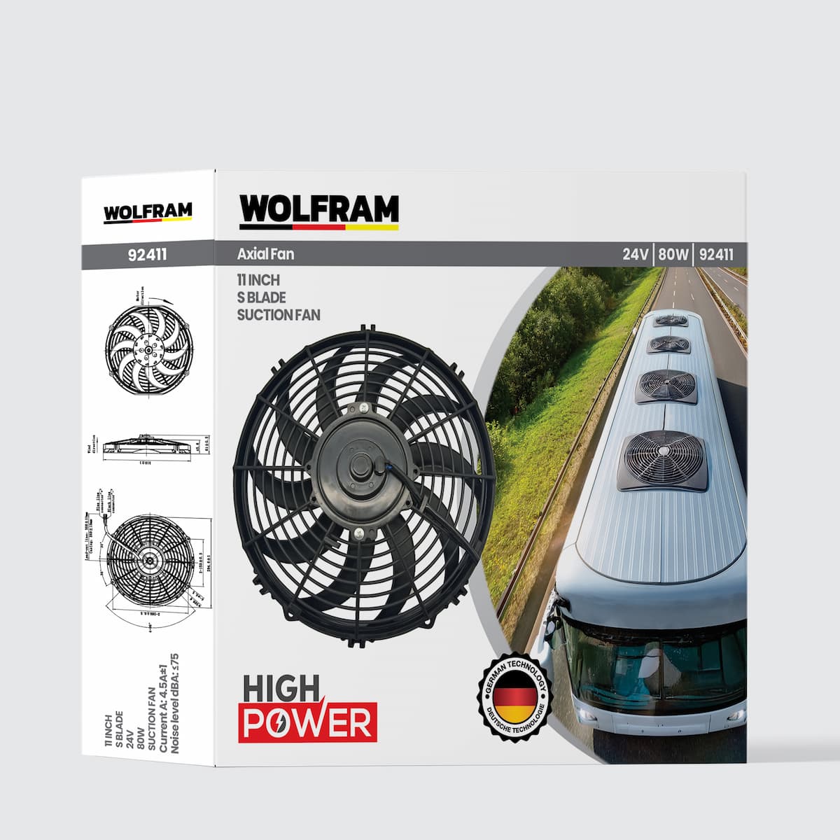 Wolfram Axial Fan 11 Inch S Kanat 24V